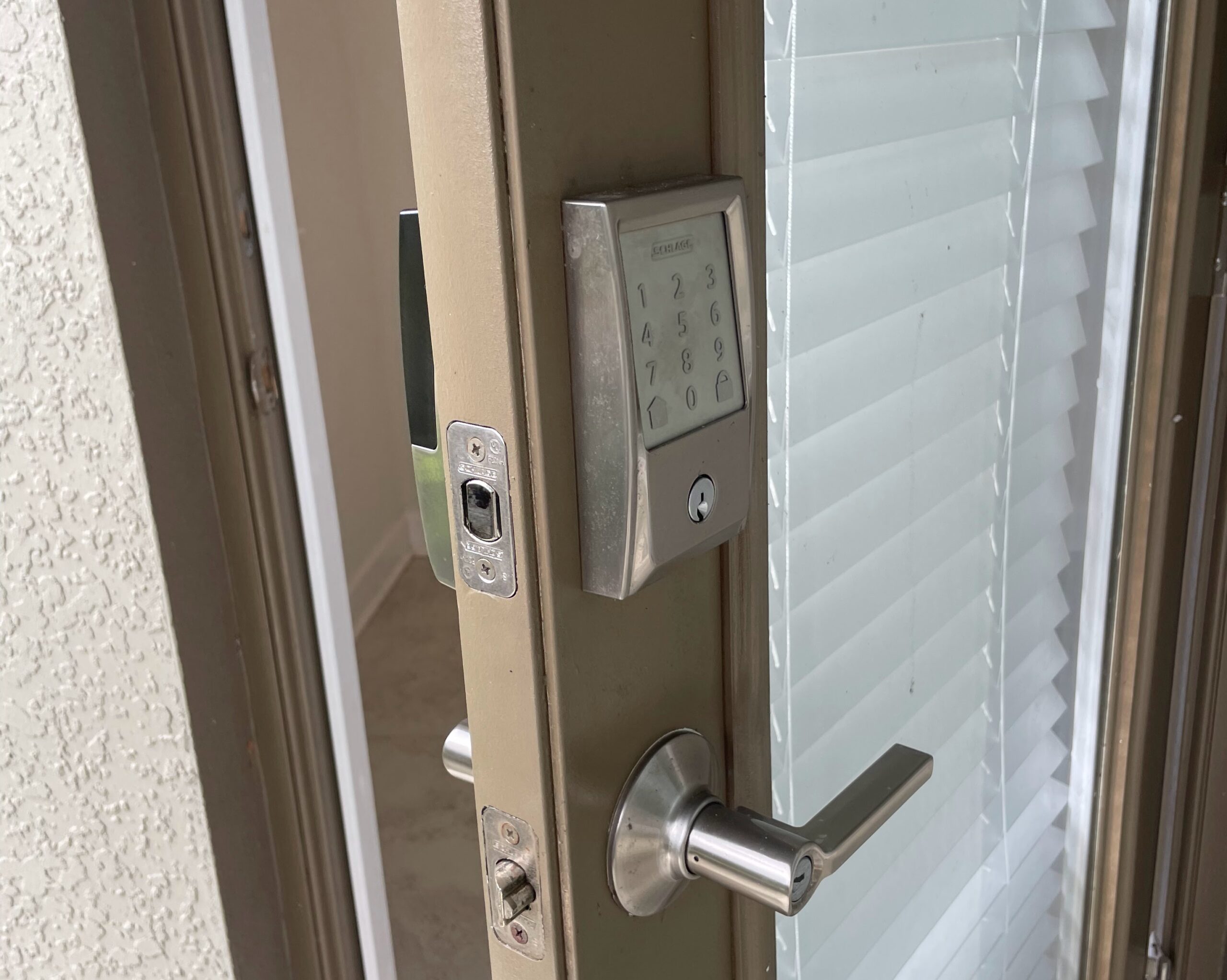 Front door deadbolt on a Florida home